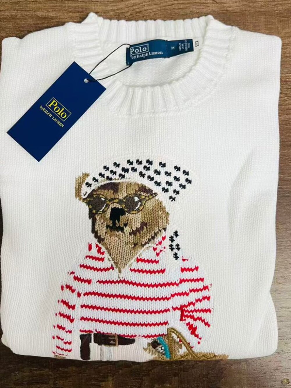 White Ralph Lauren Polo Bear Knit Sweater - Picture 2 of 7